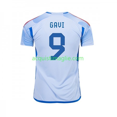 Divisa di Calcio Spagna Gavi 9 Trasferta Mondiali 2022